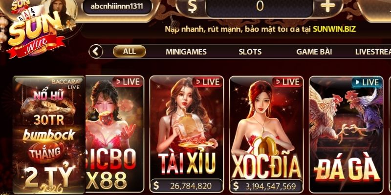 Tài xỉu livestream Sunwin mang đến cảm giác cá cược chân thực