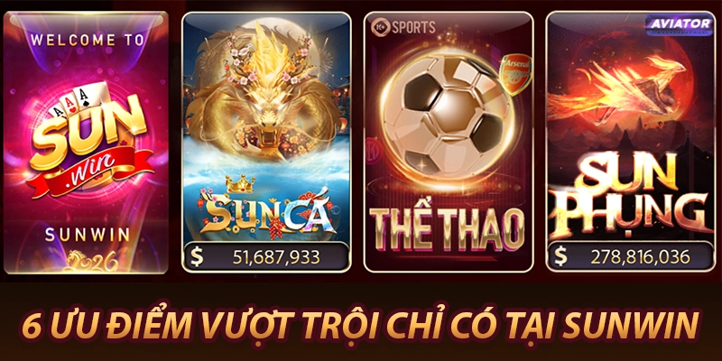 Những ưu điểm vượt trội chỉ có tại cổng game Sunwin