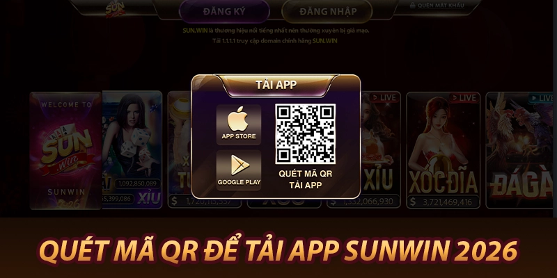 Quét mã QR để tải app Sunwin 2026