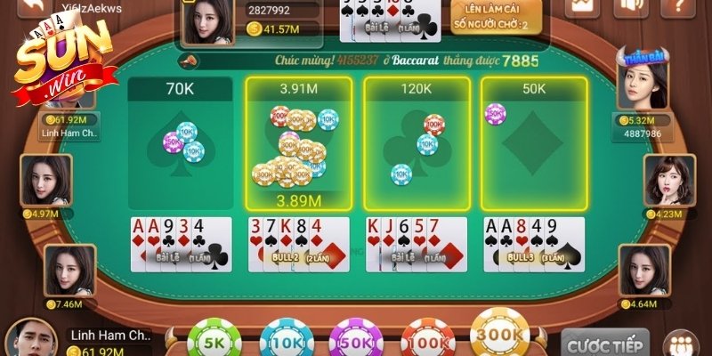 Quy tắc chia bài Bull Bull trong một ván đấu